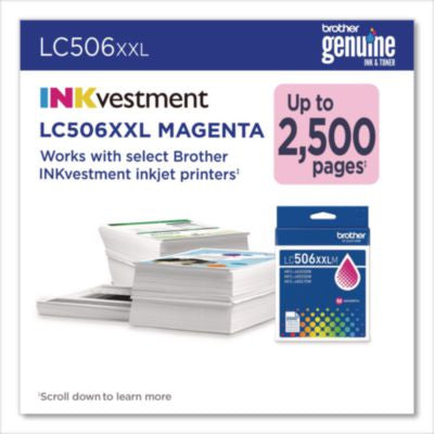 LC506 INKvestment, Super High-Yield Ink, 2,500 Page-Yield, Magenta - LC506XXLMS