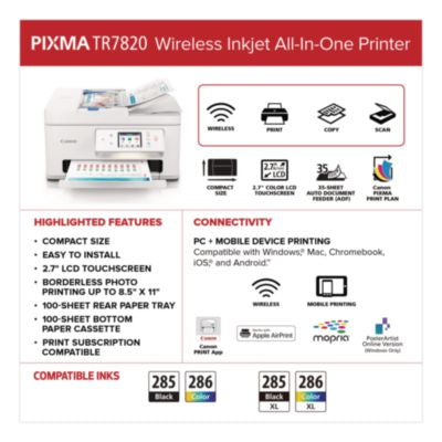 PIXMA TR7820 Inkjet Printer, Copy/Print/Scan - 6258C002