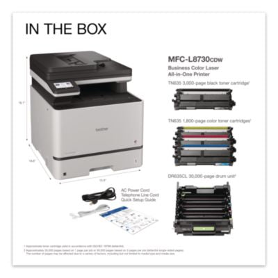MFCL8730CDW Business Color Laser All-in-One Printer, Copy/Fax/Print/Scan - MFCL8730CDW
