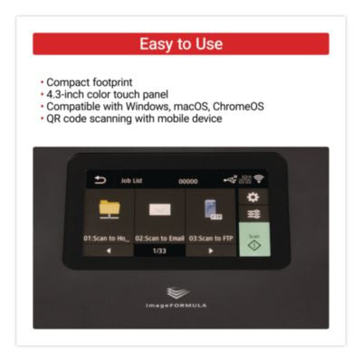 imageFORMULA DR-S350NW, 600 dpi Optical Resolution, 60-Sheet Auto Document Feeder - 6897C002