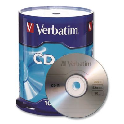 CD-R Recordable Disc, 700 MB/80 min, 52x, Spindle, Silver, 100/Pack - 94554