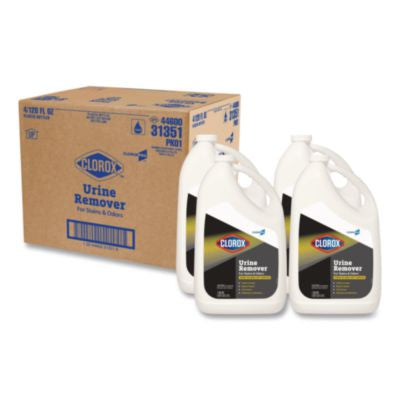 CloroxPro Urine Remover for Stains and Odors, Clean Floral Scent, 128 oz Refill Bottle, 4/Carton - 31351