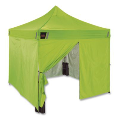 SHAX 6057 Heavy-Duty Pop-Up Tent Enclosed Kit, Single Skin, 10 ft x 10 ft, Polyester/Steel, Lime - 12961 eCommerce Business Prime