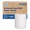 Essential High Capacity Hard Roll Towels for Business, 1-Ply, 8" x 1,000 ft, 1.5" Core, Recycled, White, 6 Rolls/Carton - 01005 LEGRAND