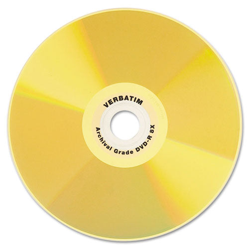 VERBATIM UltraLife Gold Archival Grade DVD-R, 4.7 GB, 16x, Spindle, Gold, 50/Pack - 95355