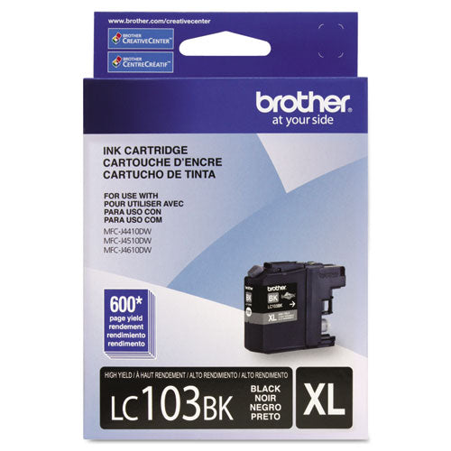 BROTHER Innobella High-Yield Ink, 600 Page-Yield, Black - LC103BK BROTHER