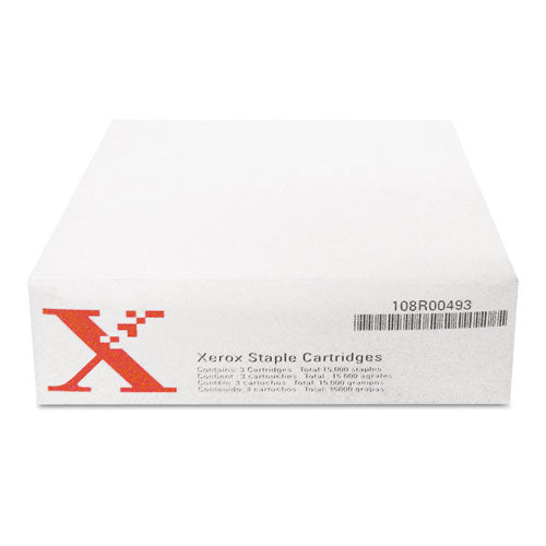 XEROX  Staple Cartridge, 5,000 Staples/Cartridge, 3 Cartridges/Pack - 108R00493