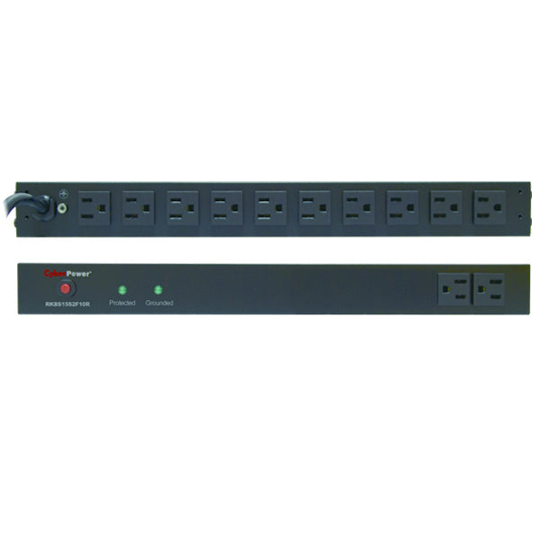 CyberPower RKBS15S2F10R surge protector Black 12 AC outlet(s) 120 V 4.57 m - RKBS15S2F10R CYBERPOWER
