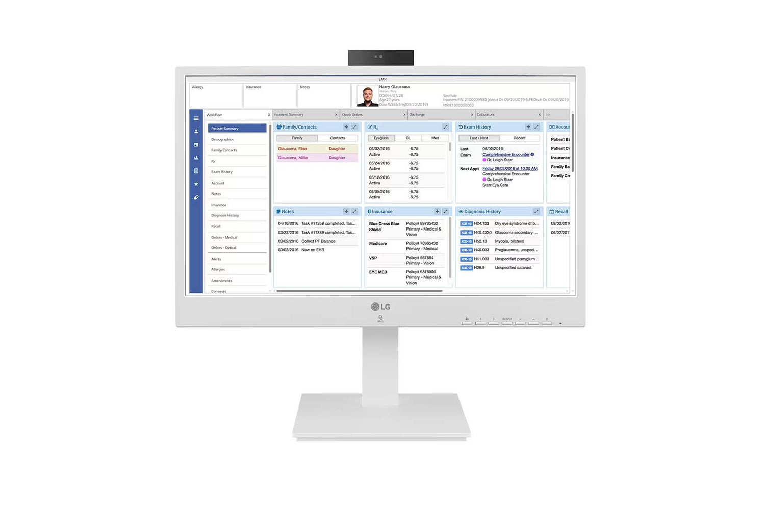 LG Thin Client 24'' All-in-One non-OS for Healthcare with Dual-band RFID, FHD Webcam, Mic, Built-in  - 24CR670NK6P
