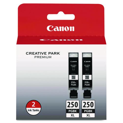 CANON (PGI-250XL) ChromaLife100+ High-Yield Ink, 500 Page-Yield, Black, 2/Pack - 6432B004 CANON