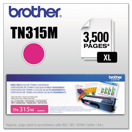 BROTHER  High-Yield Toner, 3,500 Page-Yield, Magenta - TN315M