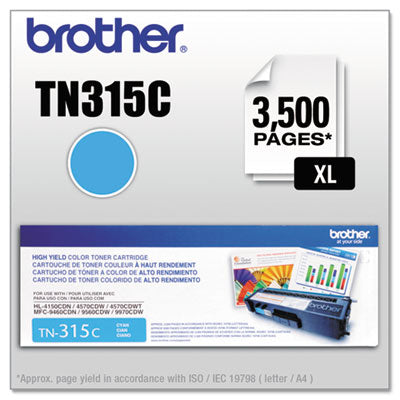 TN315C High-Yield Toner, 3,500 Page-Yield, Cyan - TN315C
