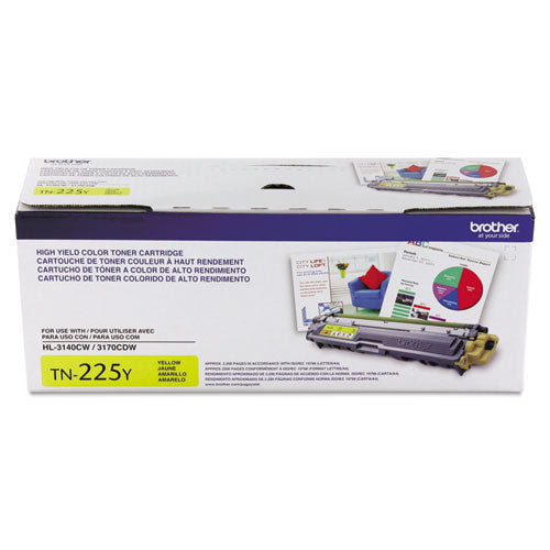 BROTHER  High-Yield Toner, 2,200 Page-Yield, Yellow - TN225Y