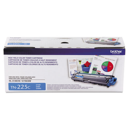 BROTHER  High-Yield Toner, 2,200 Page-Yield, Cyan - TN225C
