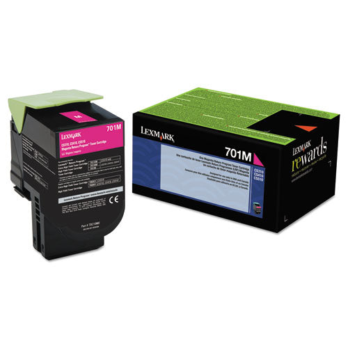 LEXMARK Return Program Toner, 1,000 Page-Yield, Magenta - 70C10M0