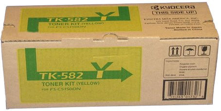 Kyocera (TK-582Y) Yellow Toner Cartridge (2,800 Yield) - 1T02KTAUS0