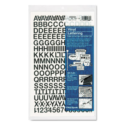 Press-On Vinyl Self-Adhesive Numbers and Uppercase Letters, 0.5" Tall, Black Characters, 201/Pack - 01010