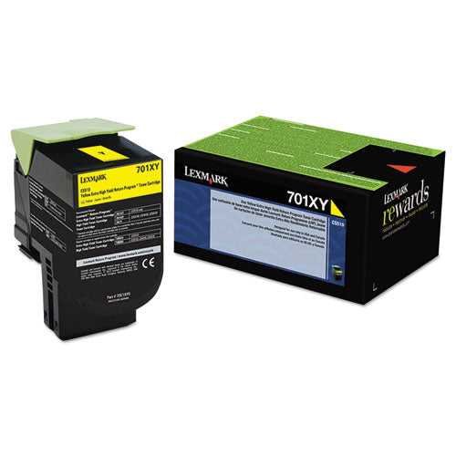 LEXMARK Return Program Extra High-Yield Toner, 4,000 Page-Yield, Yellow - 70C1XY0