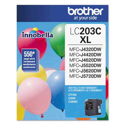 BROTHER  Innobella High-Yield Ink, 550 Page-Yield, Cyan - LC203C