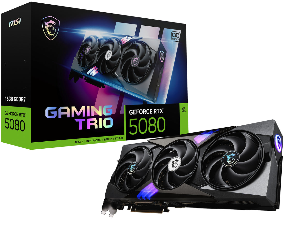 MSI GAMING GEFORCE RTX 5080 16G TRIO OC graphics card NVIDIA 16 GB GDDR7 - G5080-16GTC