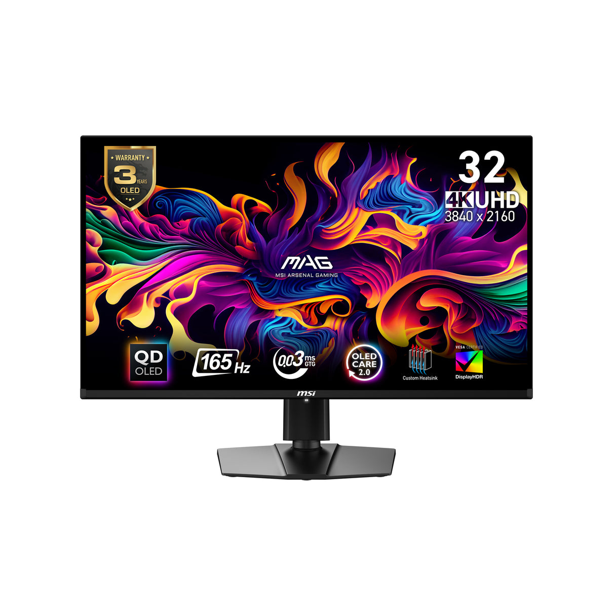 MSI MAG 321UP QD-OLED computer monitor 80 cm (31.5") 3840 x 2160 pixels 4K Ultra HD Black - MAG321UPQDOLED