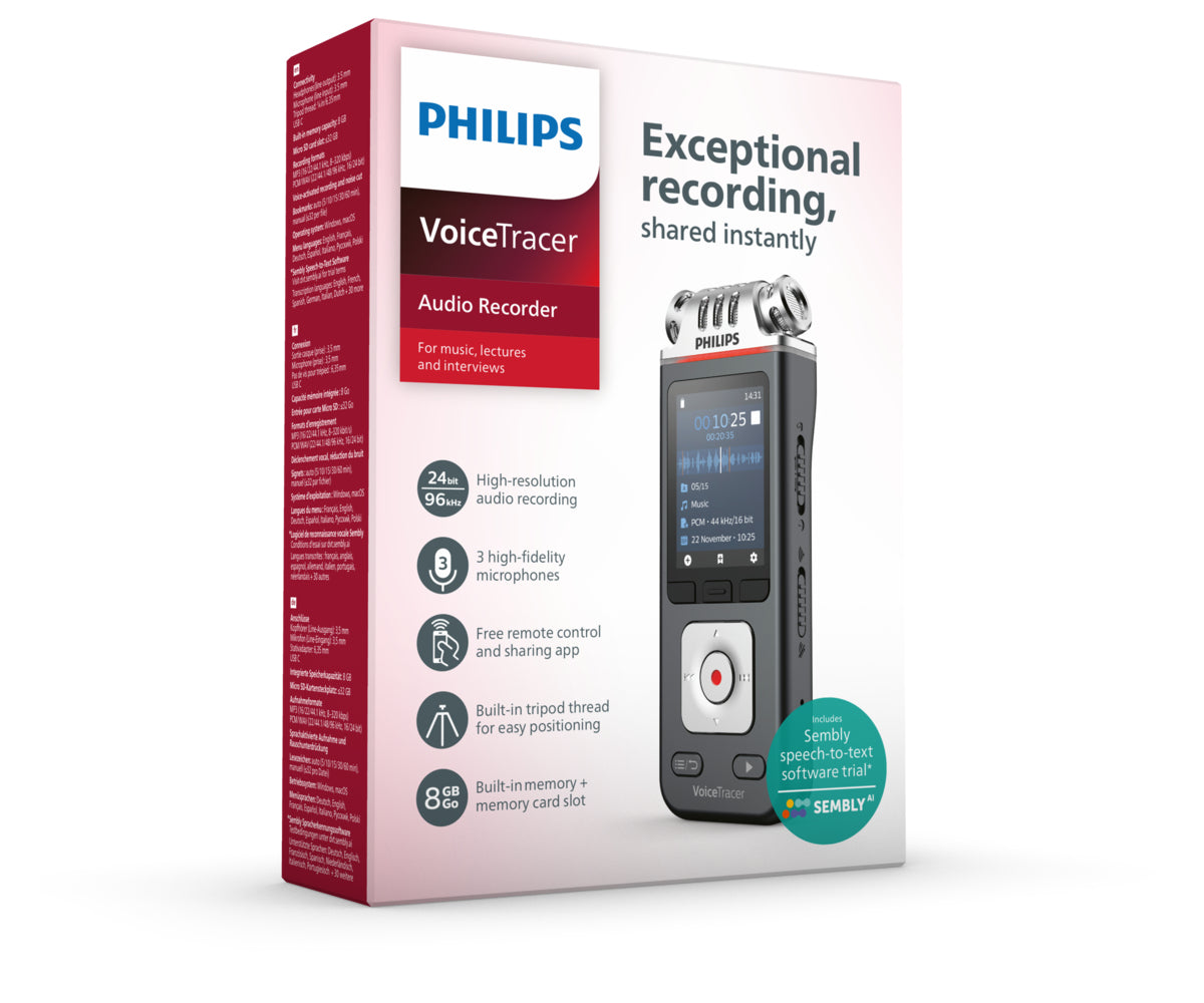 Philips VoiceTracer Black, Grey - DVT6115