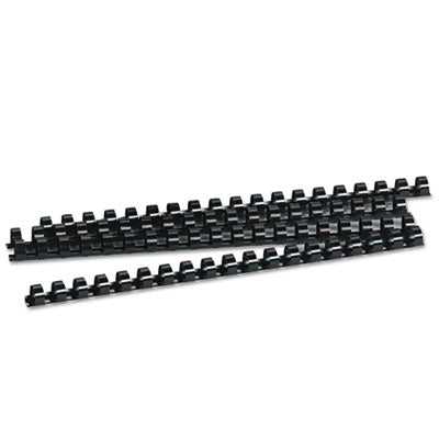 Plastic Comb Bindings for 11 x 8.5 Documents, 19 Rings, 0.5" (90-Sheet) Capacity, Black, 100/Pack - 52326