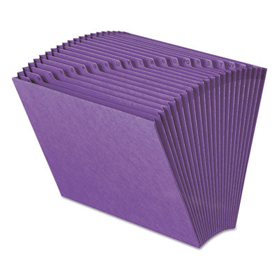 Heavy-Duty Indexed Expanding Open Top Color Files, 21 Sections, 1/21-Cut Tabs, Letter Size, Purple - 70721