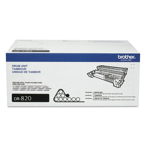 BROTHER Drum Unit, 50,000 Page Yield, Black - DR820 BROTHER