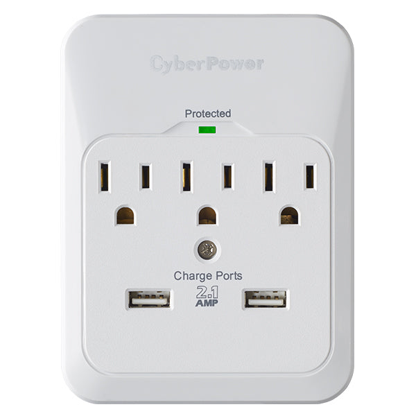 CyberPower CSP300WUR1 surge protector White 3 AC outlet(s) 125 V - CSP300WUR1