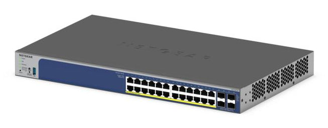 NETGEAR 28-Port PoE Gigabit/10G Stackable Smart Switch (GS728TXP) - GS728TXP-300NAS