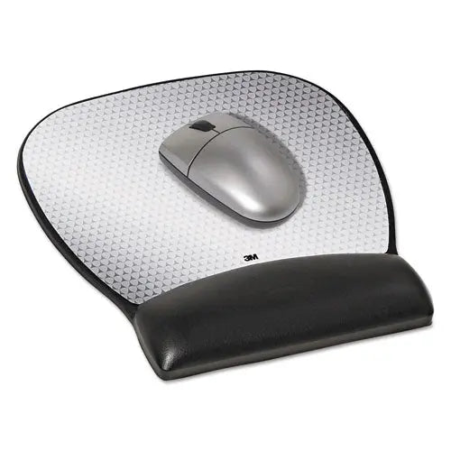 3M Antimicrobial Gel Large Mouse Pad with Wrist Rest, 9.25 x 8.75, Black - MW310LE 3M