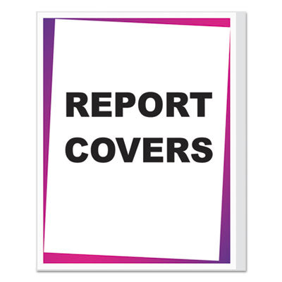 Vinyl Report Covers, Binding Bar, 8.5 x 11, Clear/Clear, 100/Box - 31357 C2G