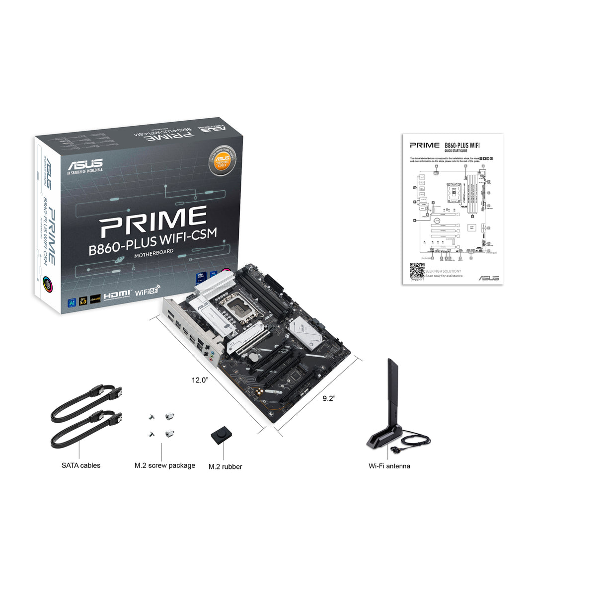 ASUS PRIME B860-PLUS WIFI-CSM motherboard Intel B860 LGA 1851 (Socket V1) ATX - PRIME B860-PLUS WIFI-CSM