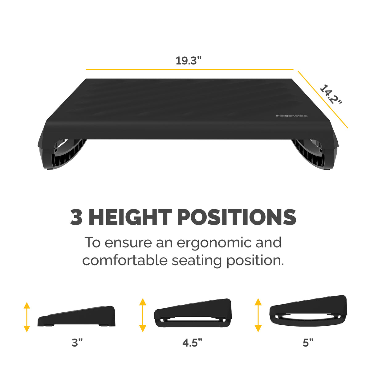 Fellowes Breyta Foot Rest - Black - 100098566