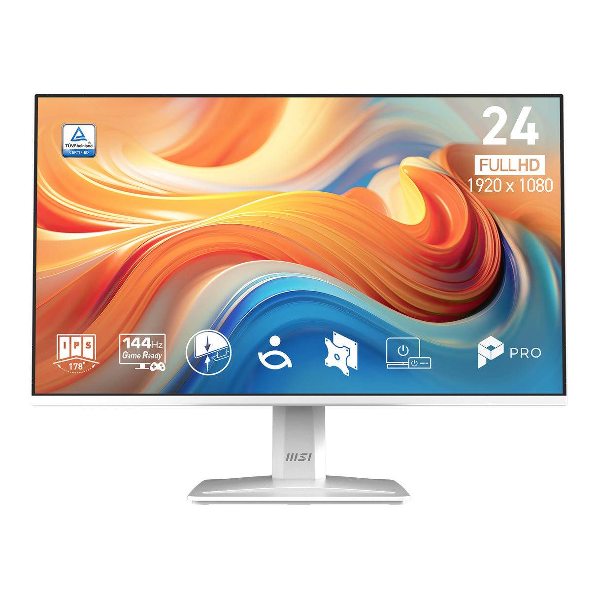 MSI Pro MP243W E14 computer monitor 60.5 cm (23.8") 1920 x 1080 pixels Full HD LCD White - PROMP243WE14