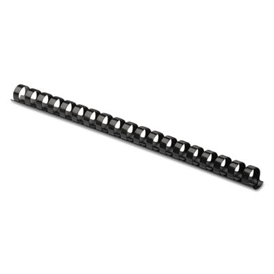 Plastic Comb Bindings for 11 x 8.5 Documents, 19 Rings, 0.38" (55-Sheet) Capacity, Black, 25/Pack - 52322