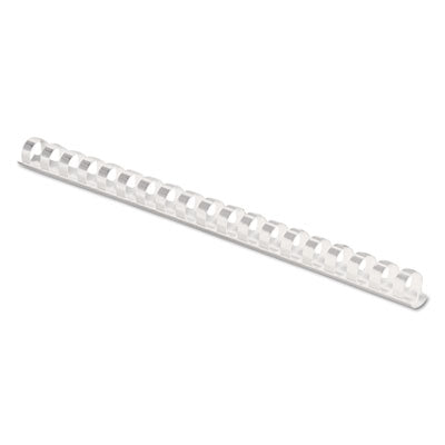 Plastic Comb Bindings for 11 x 8.5 Documents, 19 Rings, 0.5" (90-Sheet) Capacity, White, 100/Pack - 52372