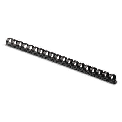 Plastic Comb Bindings for 11 x 8.5 Documents, 19 Rings, 0.5" (90-Sheet) Capacity, Black, 100/Pack - 52326