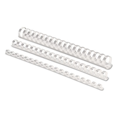 Plastic Comb Bindings for 11 x 8.5 Documents, 19 Rings, 0.5" (90-Sheet) Capacity, White, 100/Pack - 52372