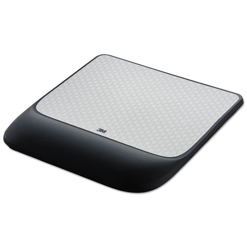 3M Mouse Pad with Precise Mousing Surface and Gel Wrist Rest, 8.5 x 9, Gray/Black - MW85B