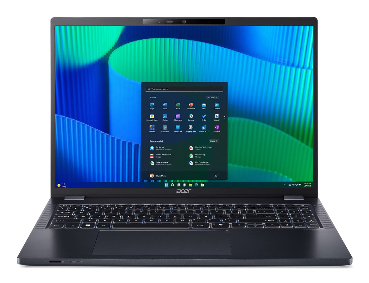 Acer TravelMate P4 TMP416-53-59NC Copilot+ PC Intel Core Ultra 5 125U Laptop 40.6 cm (16") WUXGA 16 GB DDR5-SDRAM 512 GB SSD Wi-Fi 6 (802.11ax) Windows 11 Pro Blue - NX.B9AAA.001 ACER