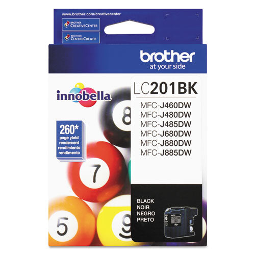 BROTHER Innobella Ink, 260 Page-Yield, Black - LC201BK BROTHER