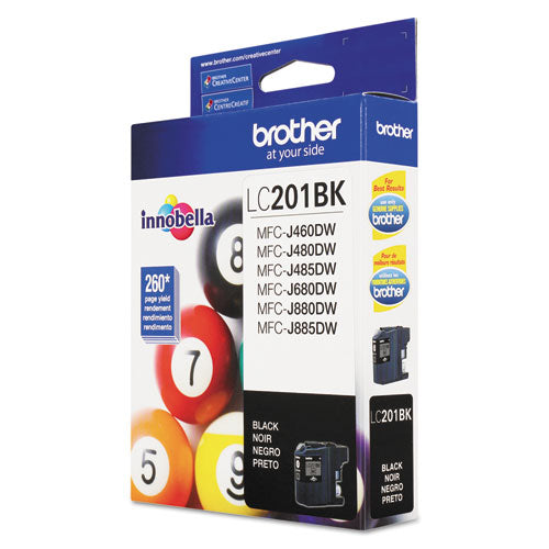 BROTHER Innobella Ink, 260 Page-Yield, Black - LC201BK BROTHER