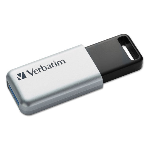 VERBATIM Store 'n' Go Secure Pro USB Flash Drive with AES 256 Encryption, 64 GB, Silver - 98666