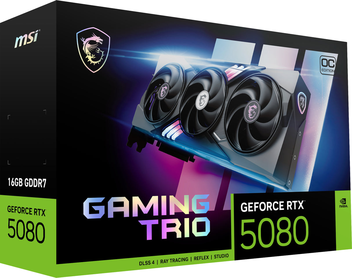 MSI GAMING GEFORCE RTX 5080 16G TRIO OC graphics card NVIDIA 16 GB GDDR7 - G5080-16GTC