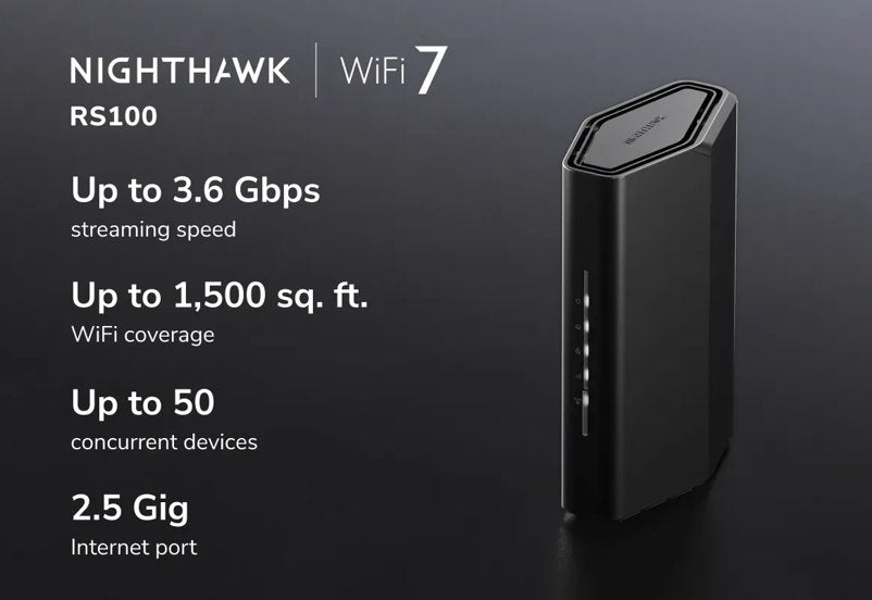 NETGEAR Nighthawk RS100 wireless router Gigabit Ethernet Dual-band (2.4 GHz / 5 GHz) Black - RS100-100NAS