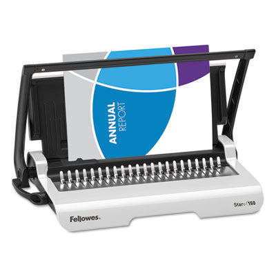 Star+ 150 Manual Comb Binding Machine, 150 Sheets, 17.69 x 9.81 x 3.13, White - 5006501