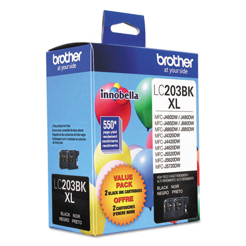 BROTHER Innobella High-Yield Ink, 550 Page-Yield, Black, 2/Pack - LC2032PKS BROTHER