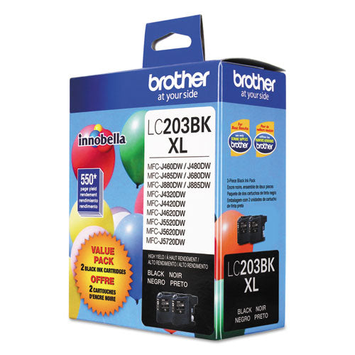 BROTHER Innobella High-Yield Ink, 550 Page-Yield, Black, 2/Pack - LC2032PKS BROTHER